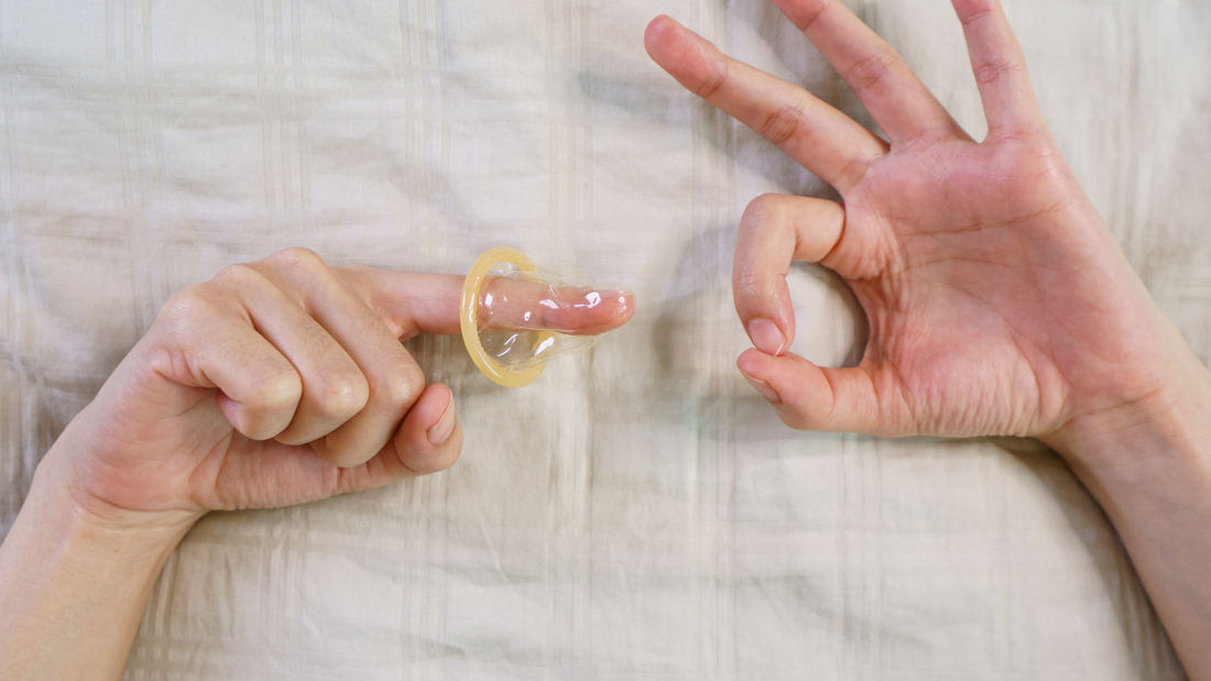 Manual stimulation using finger vibes and creams for couples