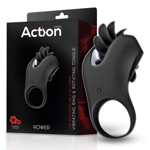 Action Rower Vibrating Ring With Rotating Tongue toy and box