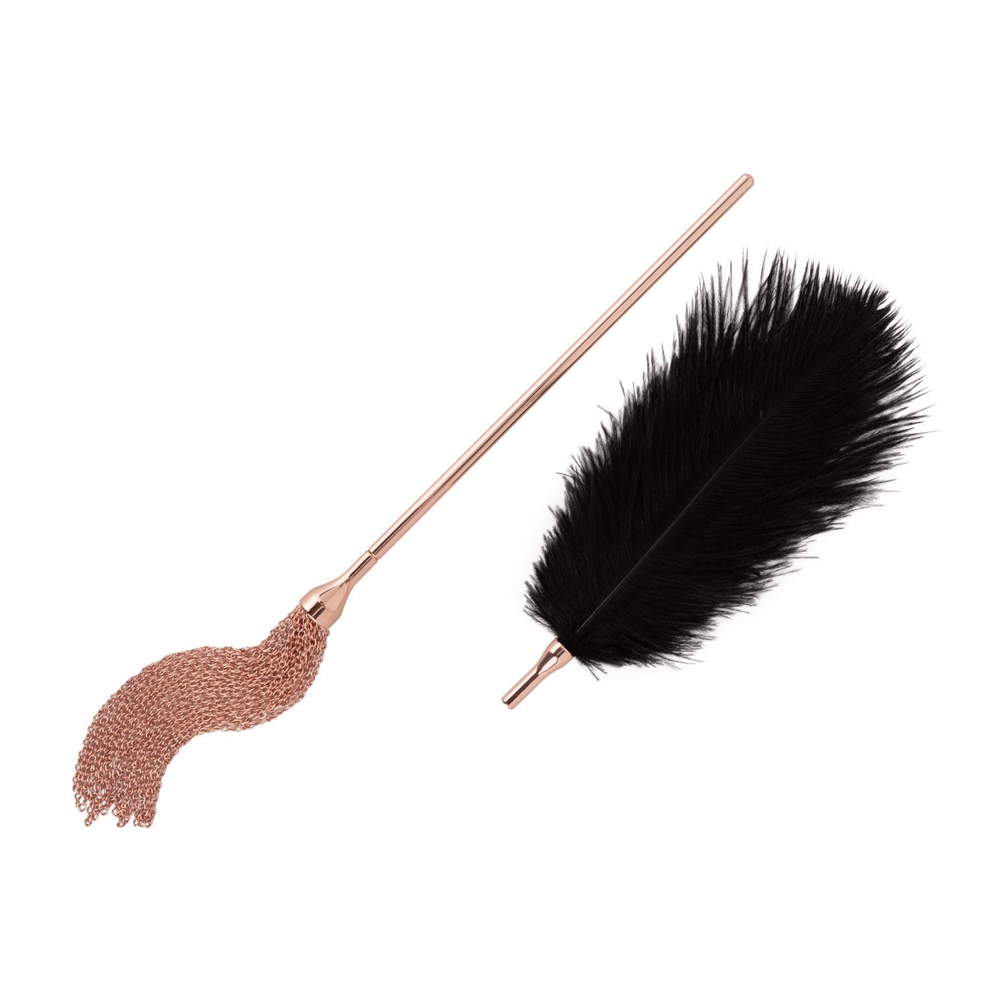 Rosy Gold Feather Tickler & Whip