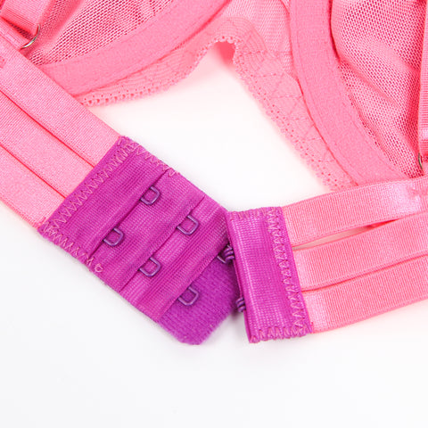 Loveangels Rose Spliced Eyelash Lace Bra Set