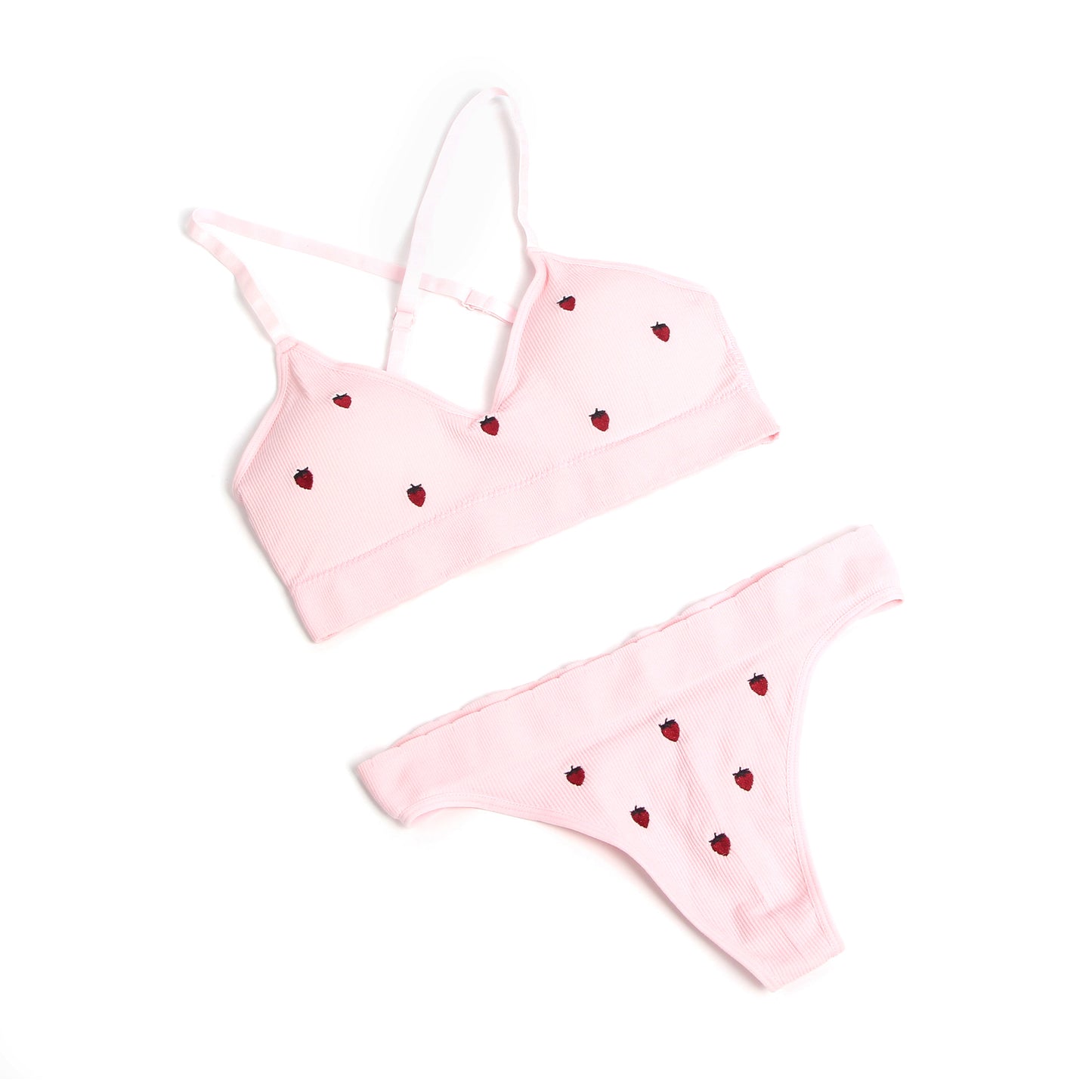 Loveangels Pink Strawberry Embroidery 2pc Set
