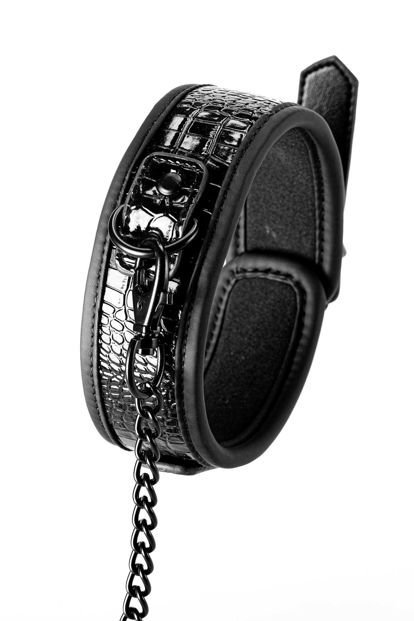 Blaze Collar and Leash Croco Black