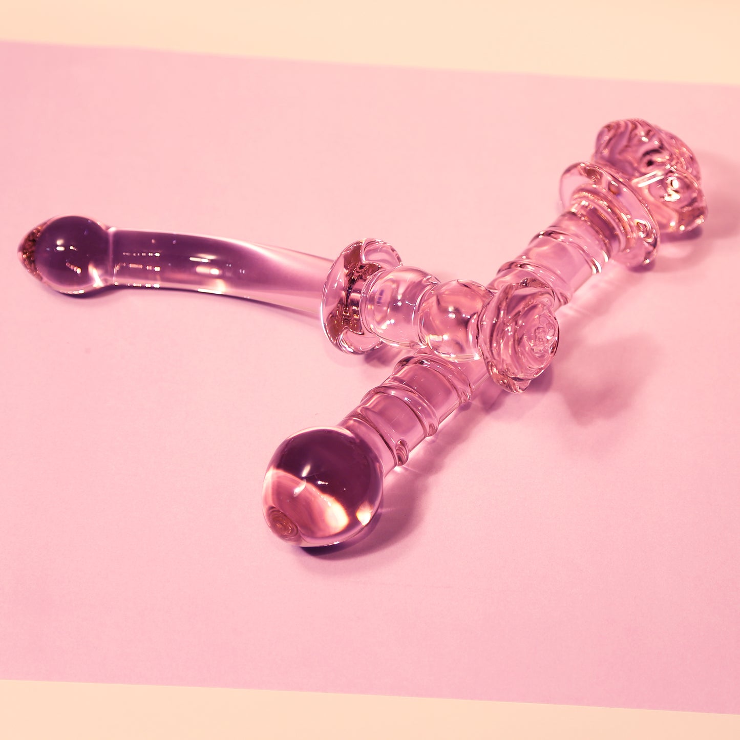 Glaze Glass Rosebud Spiral G-Spot Dildo