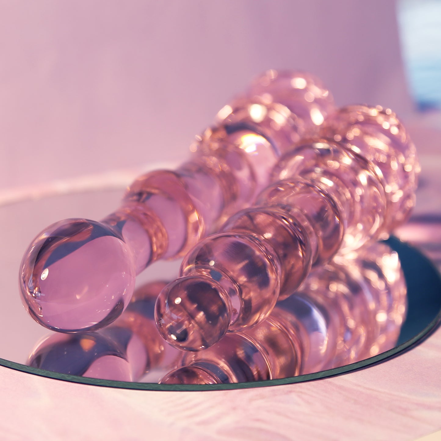 Glaze Glass Dildo Rosebud Beaded Dildo