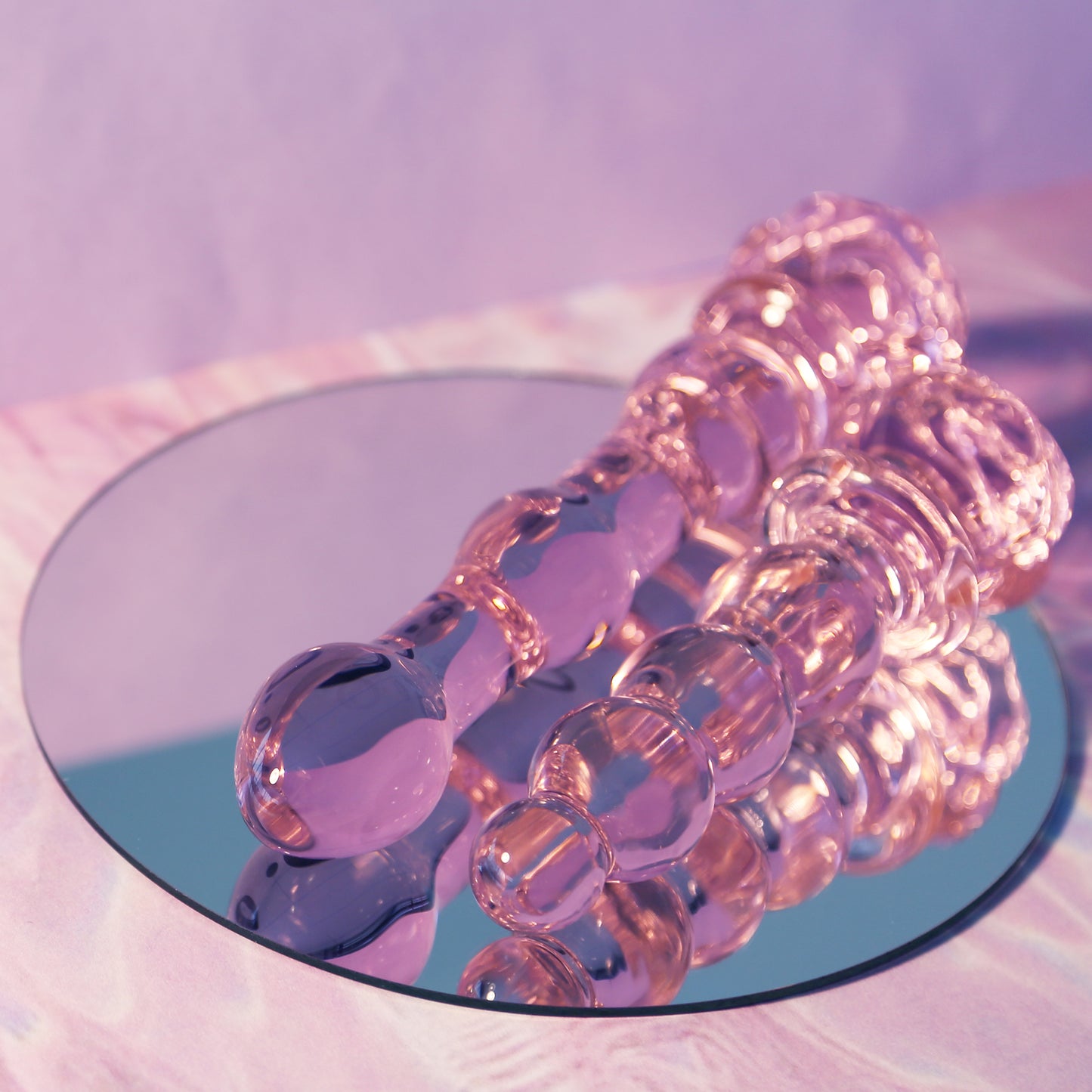 Glaze Glass Dildo Rosebud Beaded Dildo