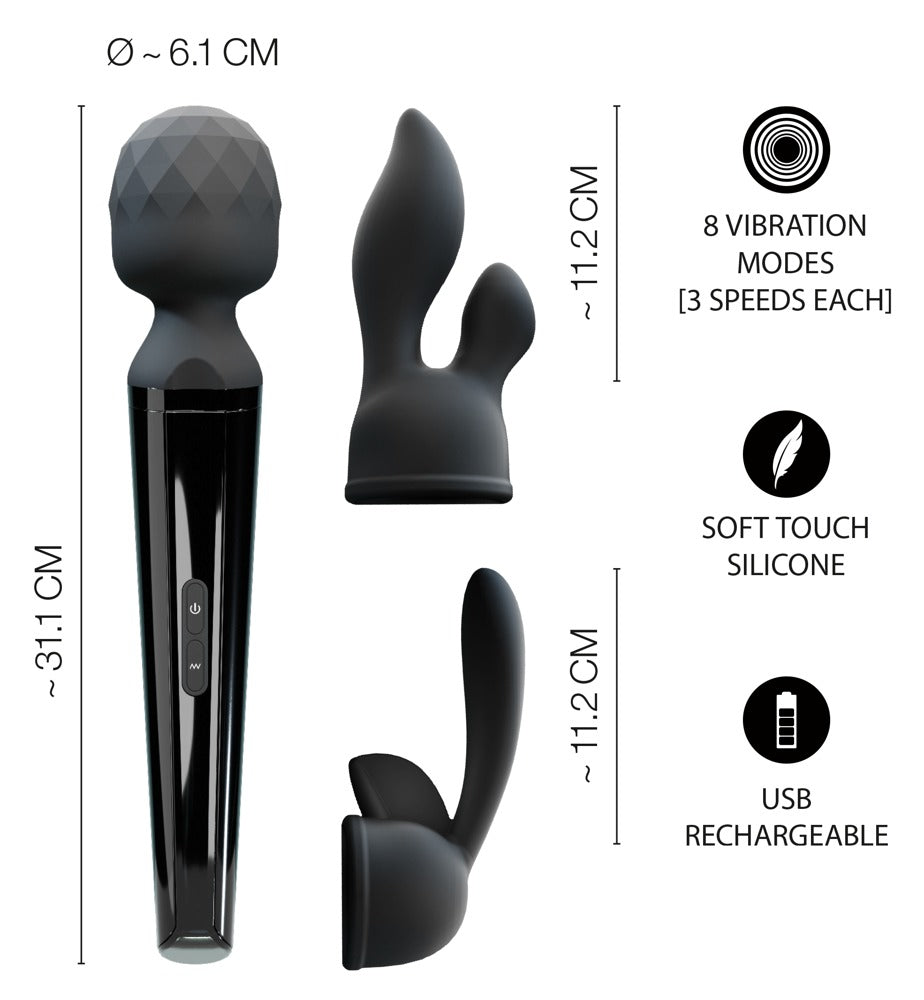 40 Years - Wand Vibrator with 2 Attachments sizes