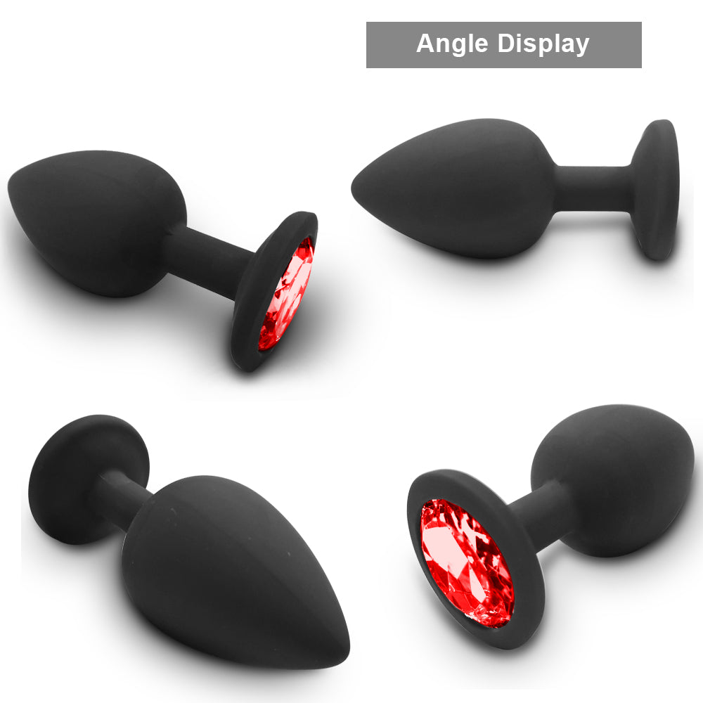Loveangels Red Gem Butt Plug Kit With Vibrating Bullet