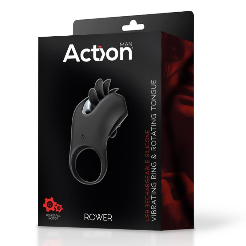 Action Rower Vibrating Ring With Rotating Tongue box