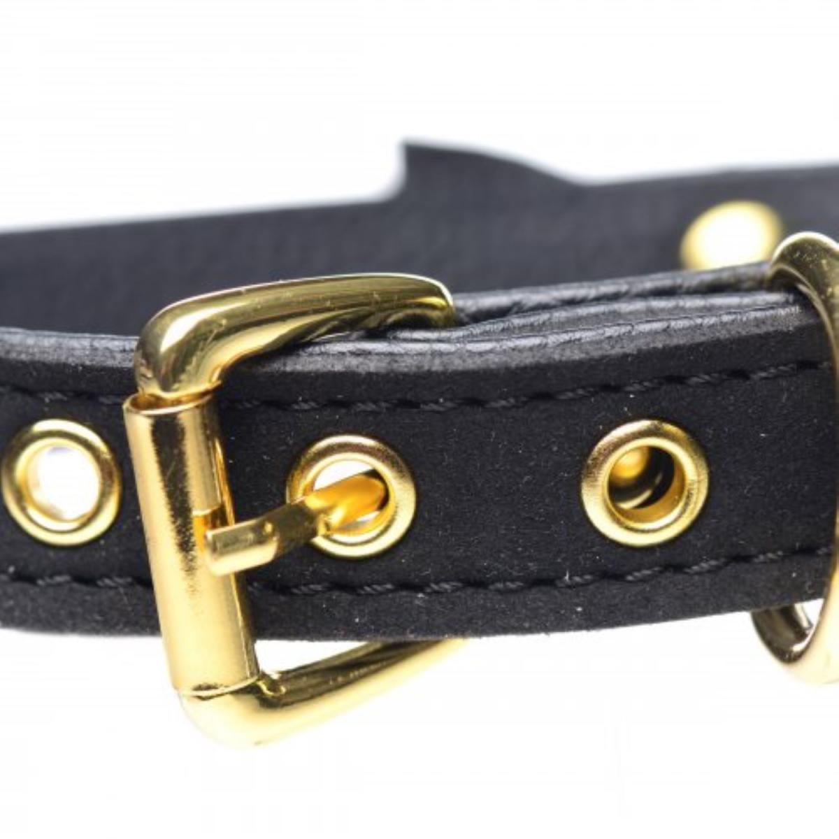 Master Series Golden Kitty Collar With Cat Bell - Black/Gold