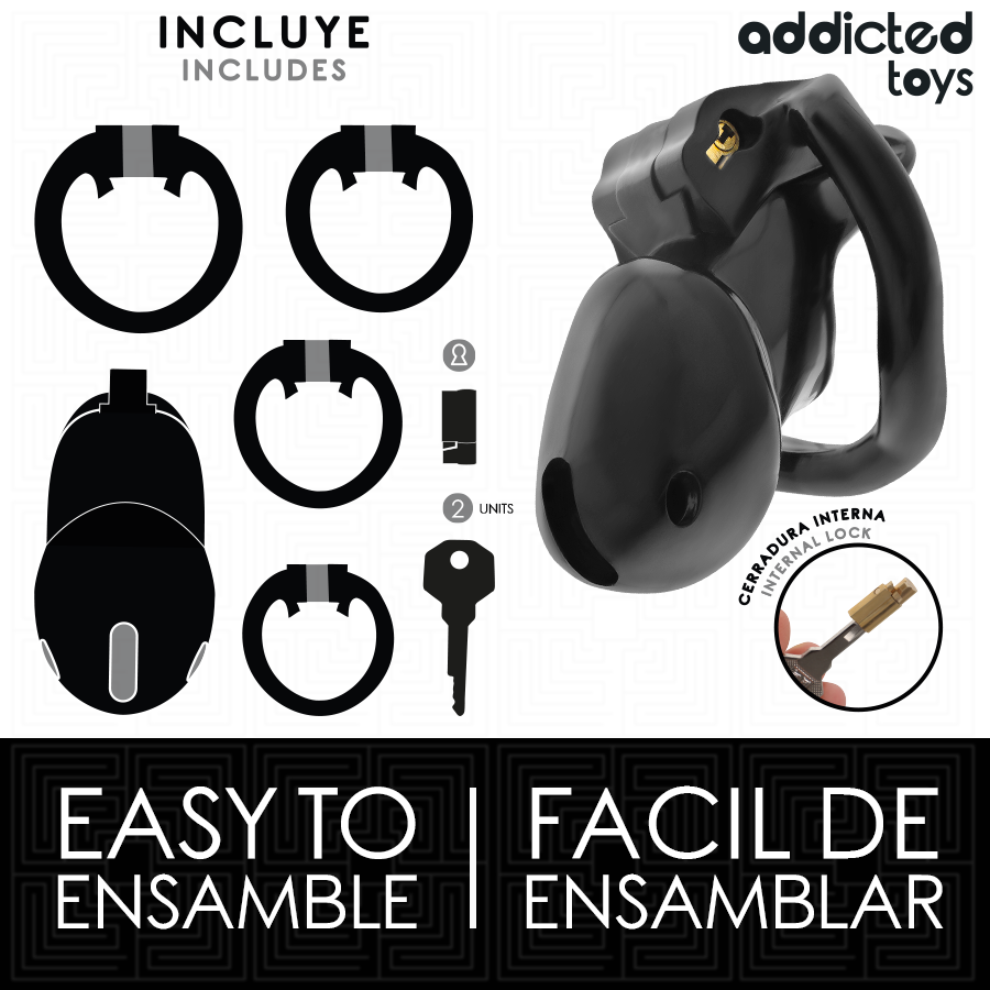 Addicted Toys Locked - Midnight Cell Penis Cage Size Small 4.8 cm Description