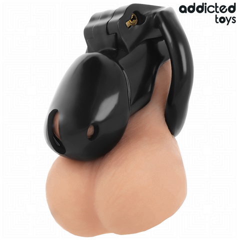 Addicted Toys Locked - Midnight Cell Penis Cage Size Small 4.8 cm Locked