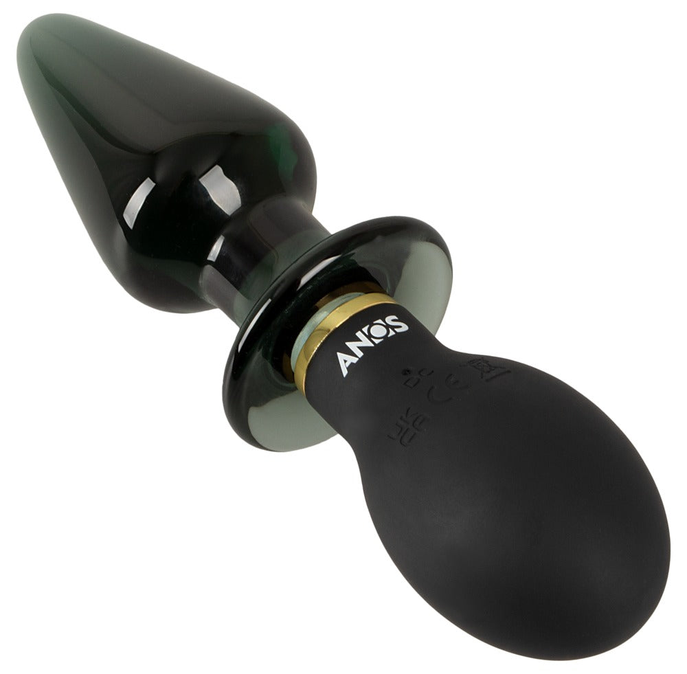 Anos Double Ended Glass Butt Plug with Vibration