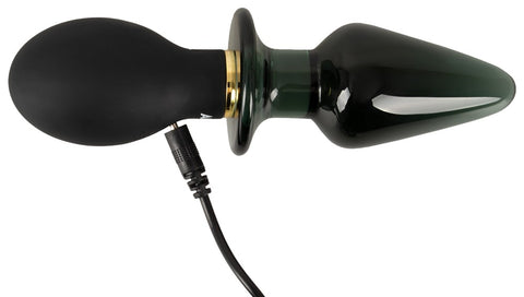 Anos Double Ended Glass Butt Plug with Vibration charging