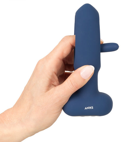 Anos Remote Control Flickering Tongue Butt Plug in hand