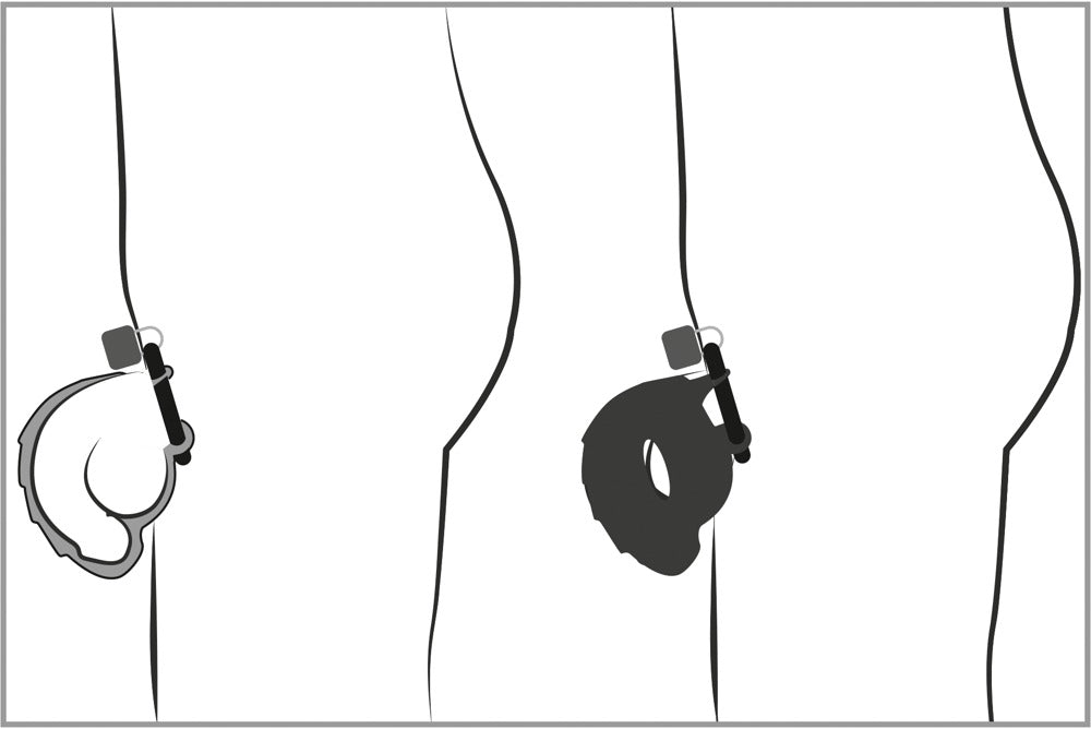 Black Velvets Silicone Cock And Ball Cagein use
