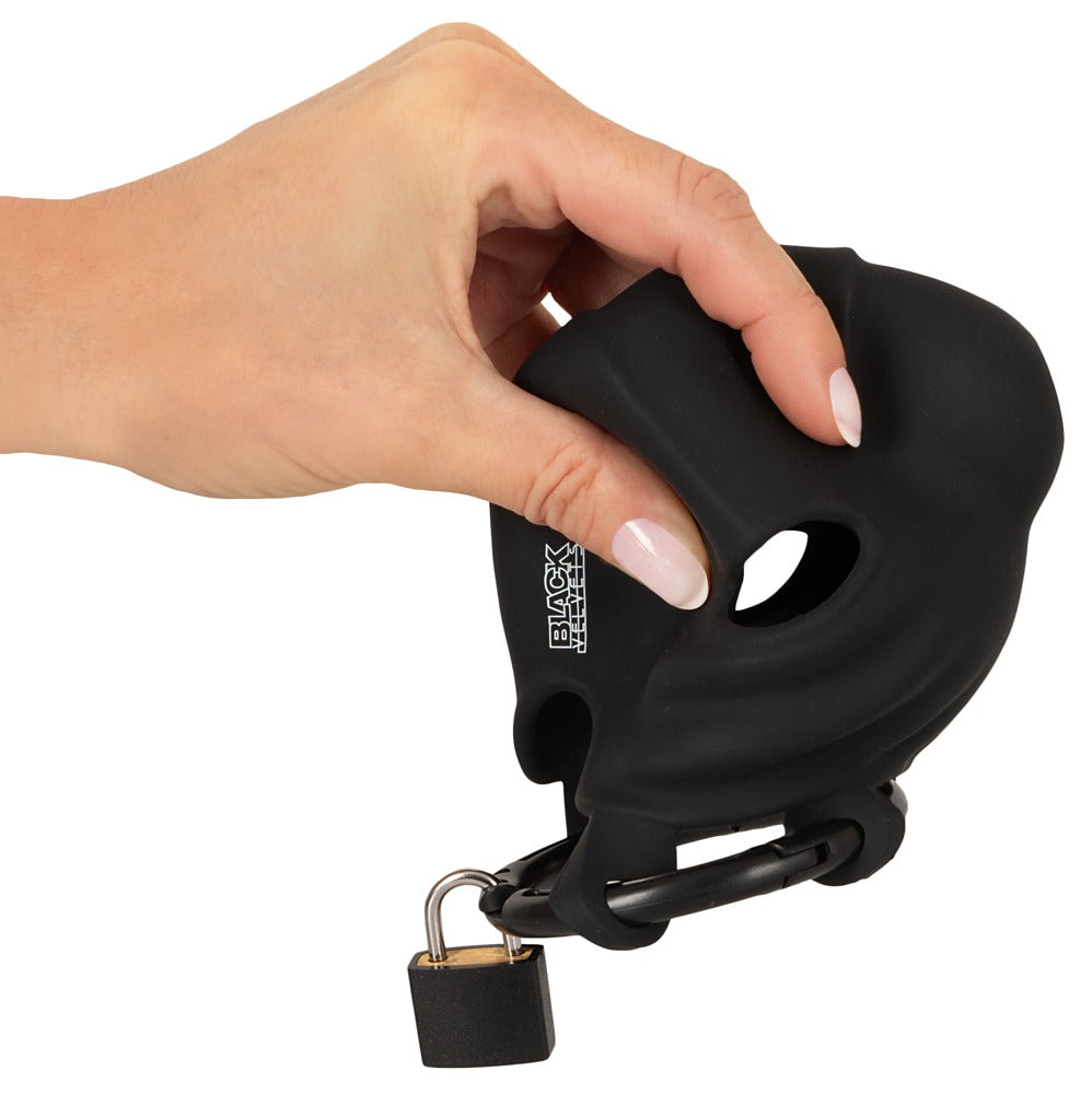 Black Velvets Silicone Cock And Ball Cage flexible
