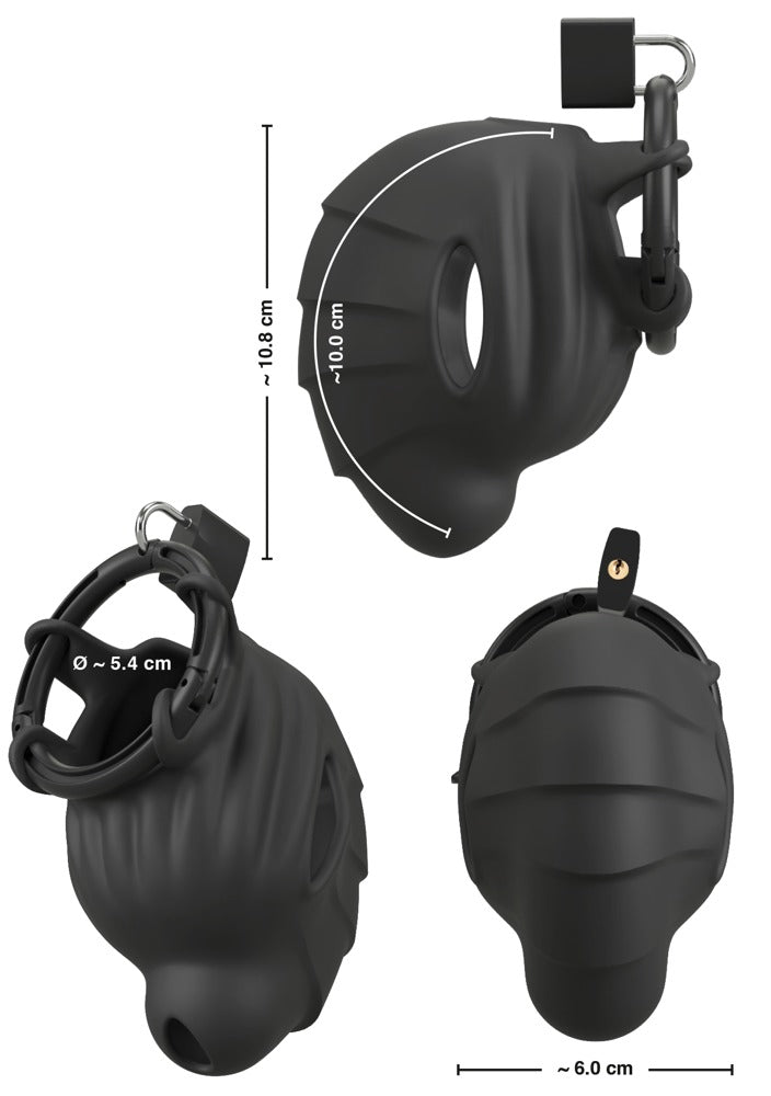 Black Velvets Silicone Cock And Ball Cage size