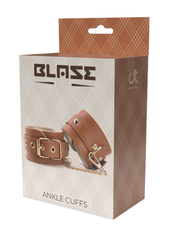 Blaze Elite Cognac Vegan Leather Anklecuffs box