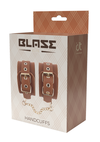 Blaze Elite Cognac Vegan Leather Handcuffs box