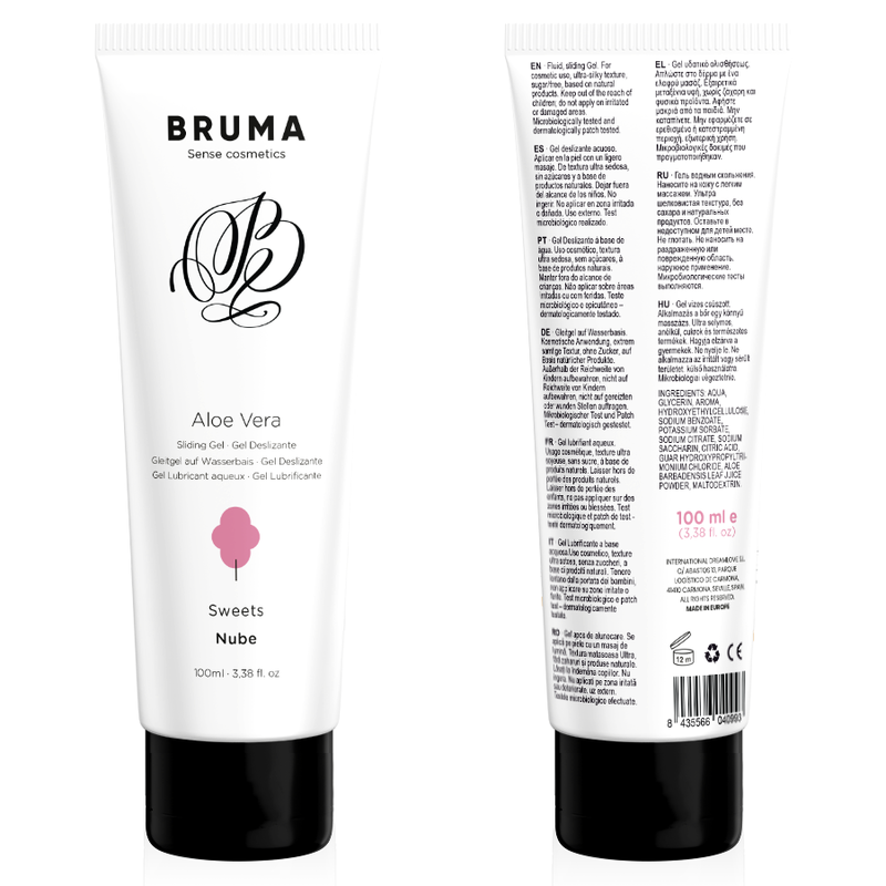 Bruma Glide Gel Cotton Candy tube back and front