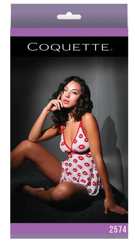 Coquette Lip Print Babydoll and Thong box