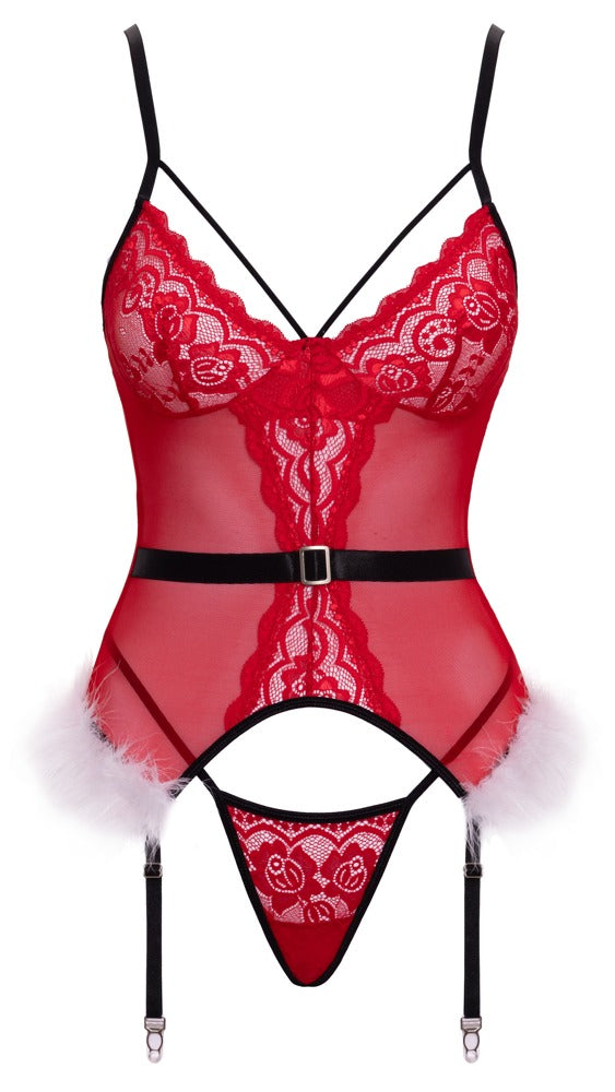 Cottelli Christmas Basque Set front