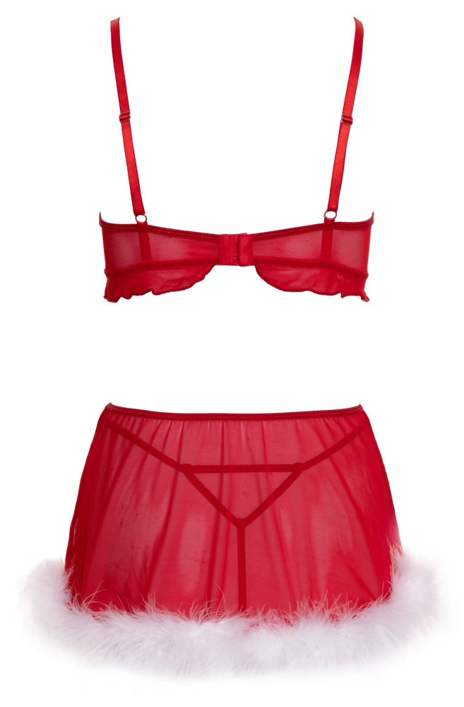 Cottelli Christmas Top, Skirt And Thong Set back