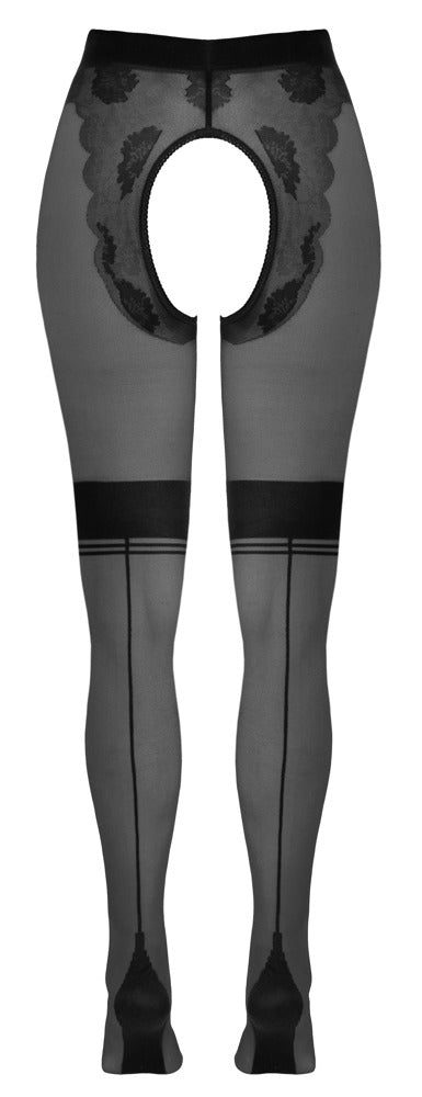 Cottelli Crotchless Tights Back