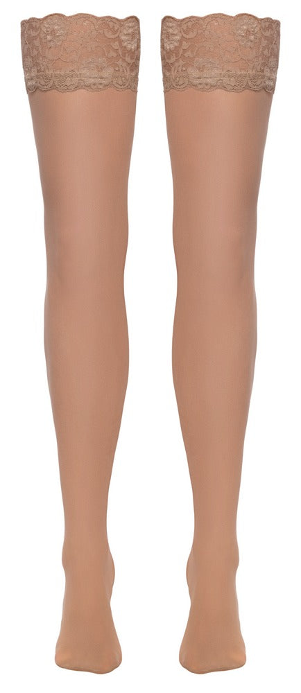 Cottelli Nude Lace Suspender Stockings back