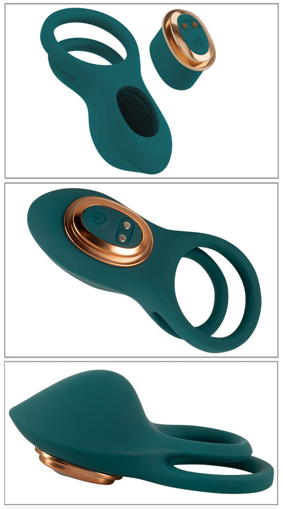 Couples Choice Remote Control Mini Vibrator with 4 Attachments Cock Ring with attachment