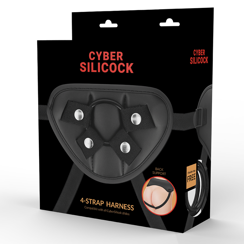 Cyber Silicock Strap On Harness With 3 Rings box