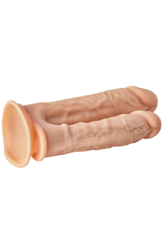 Dream Toys Real Love Thermo Reactive Double Penetrator suction cup