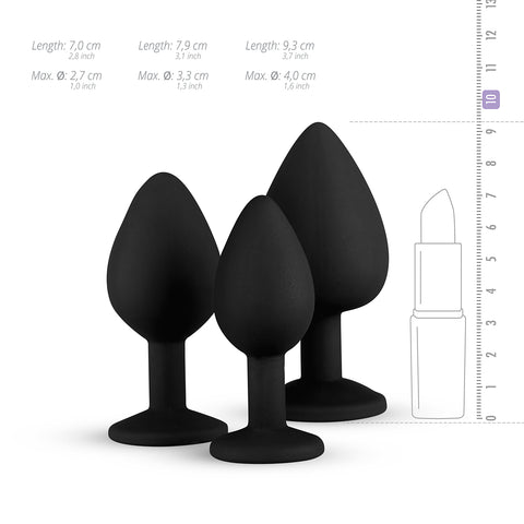 Easytoys Silicone Buttplug Set sizes