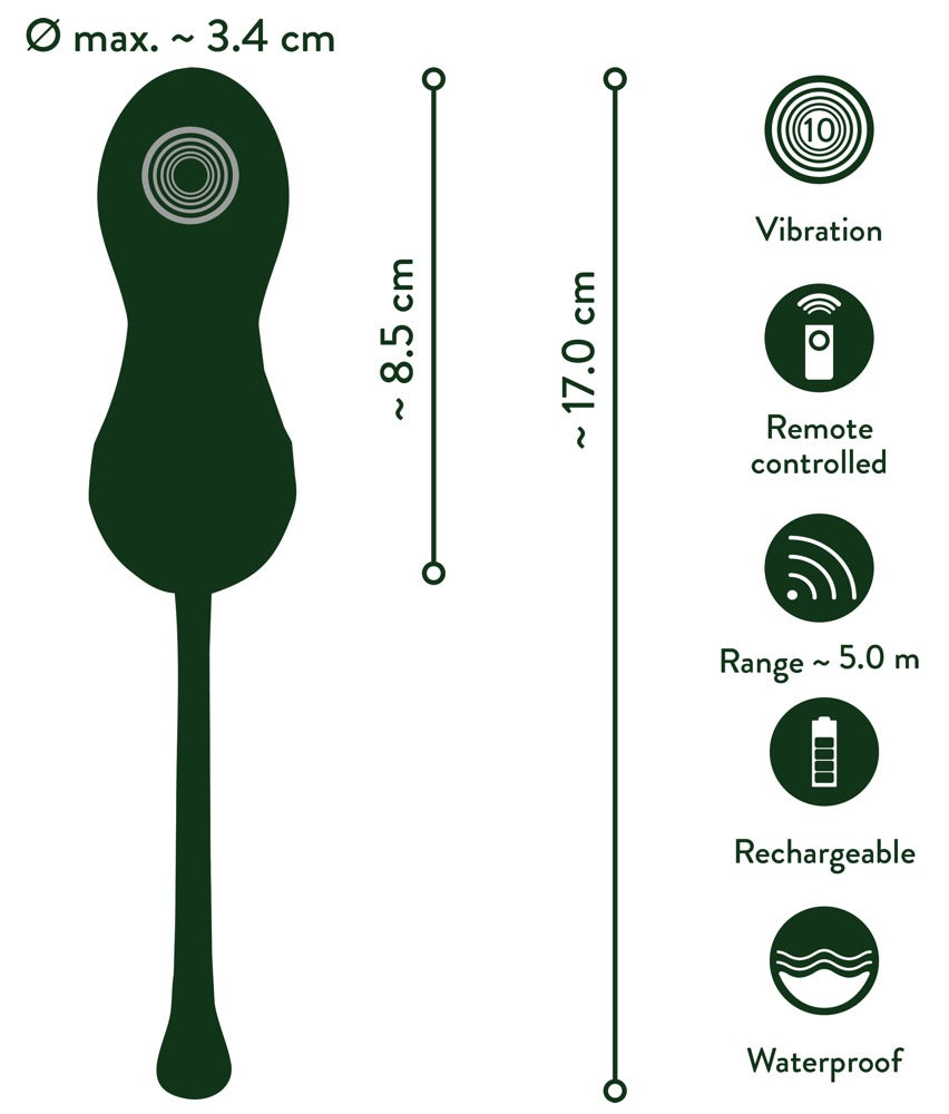 Emerald Love Luxurious Remote Control Love Balls measurements