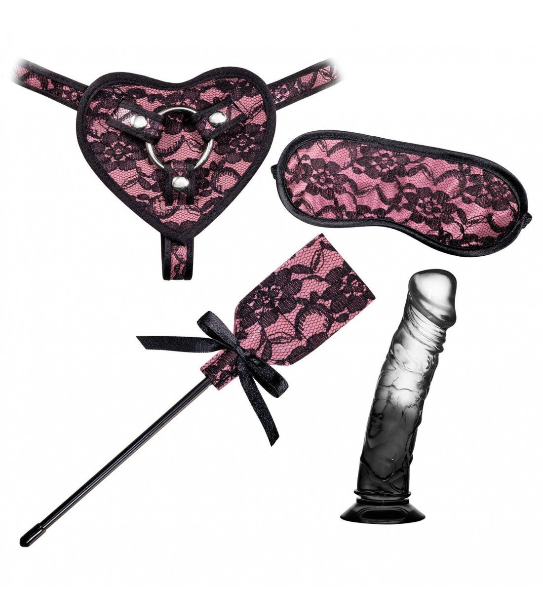 Guilty Pleasure Solid 7 Inch Strap On Gift Set pink
