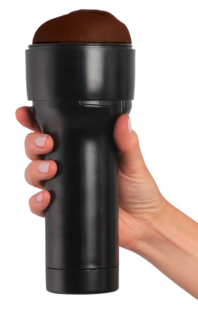 Kiiroo Feel Dark Brown Masturbator in hand