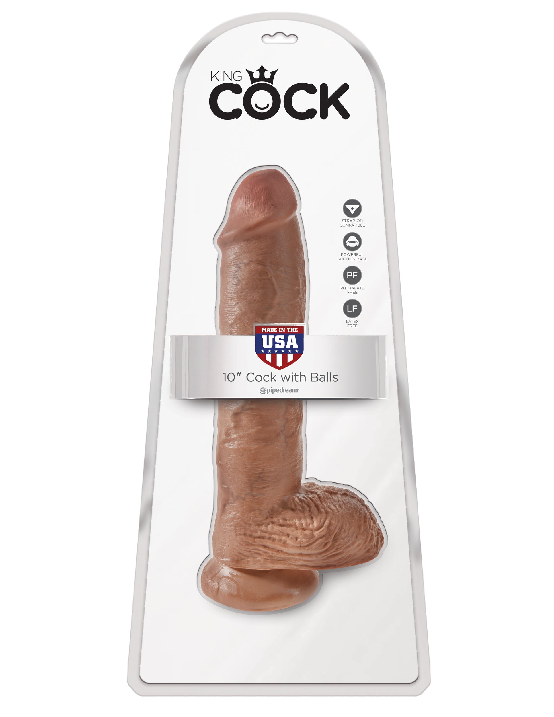 King Cock 10 Inch Cock With Balls mocha packaging