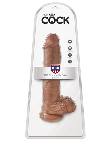 King Cock 10 Inch Cock With Balls mocha packaging