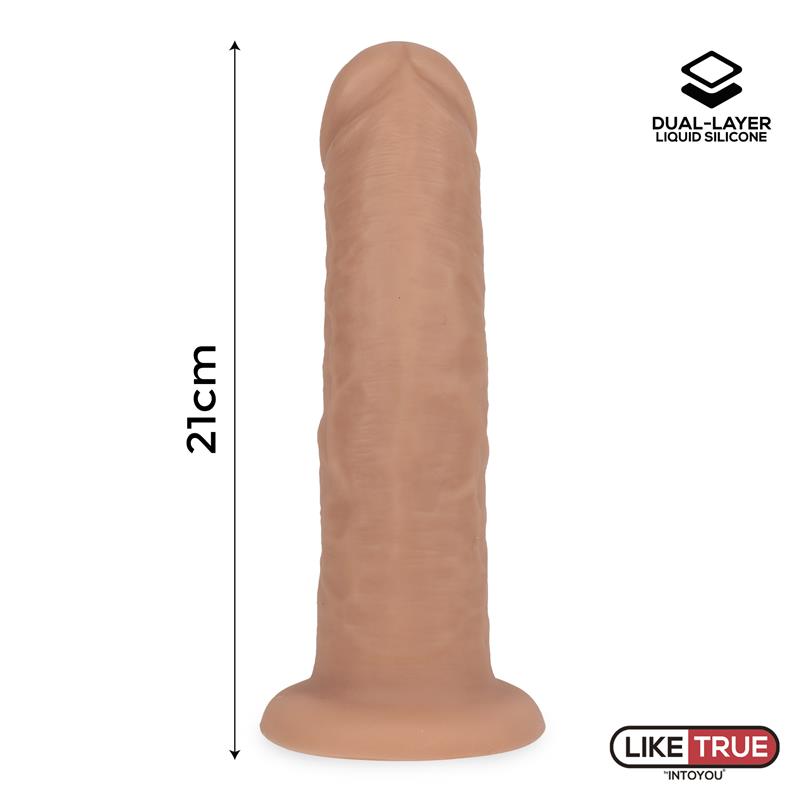 LIKE TRUE Realistic Dildo Liquid Silicone Dual Layer 8.25" Measurements