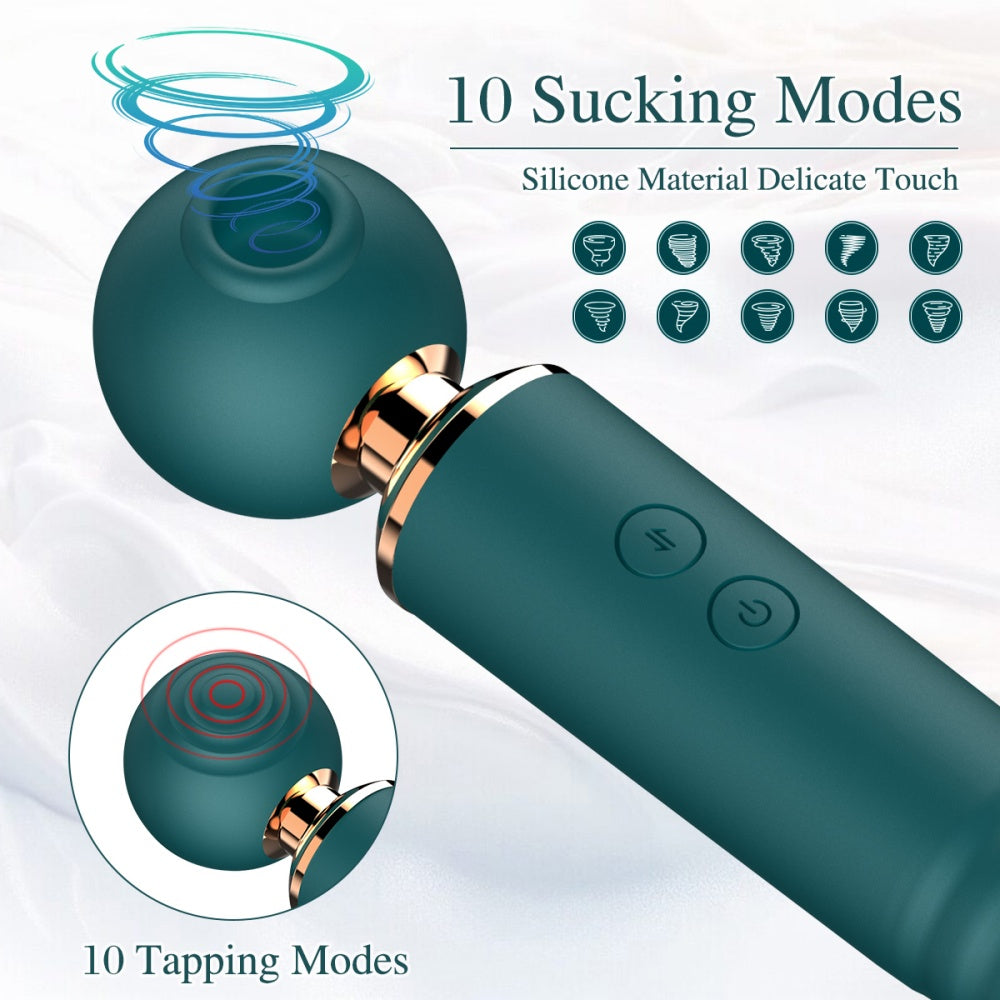 Loveangels 3 in 1 Double Sided Wand With Vibration, Suction And Thrusting Sucking Modes