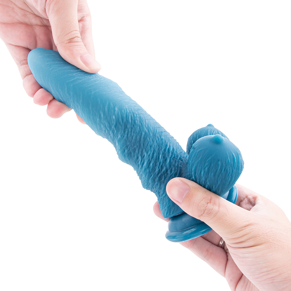 Loveangels 7.1 Inch Blue Ribbed Dildo Stretchy