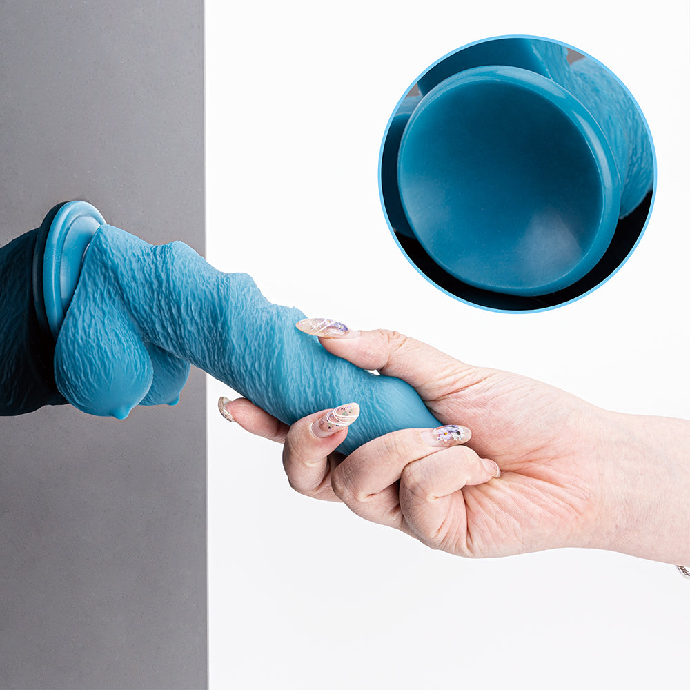 Loveangels 7.1 Inch Blue Ribbed Dildo