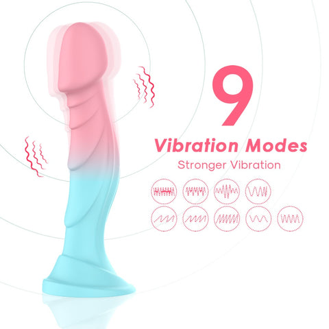 Loveangels 7.3 Inches Remote Control Vibrating Unicorn Colour Silicone Dildo Vibration Modes