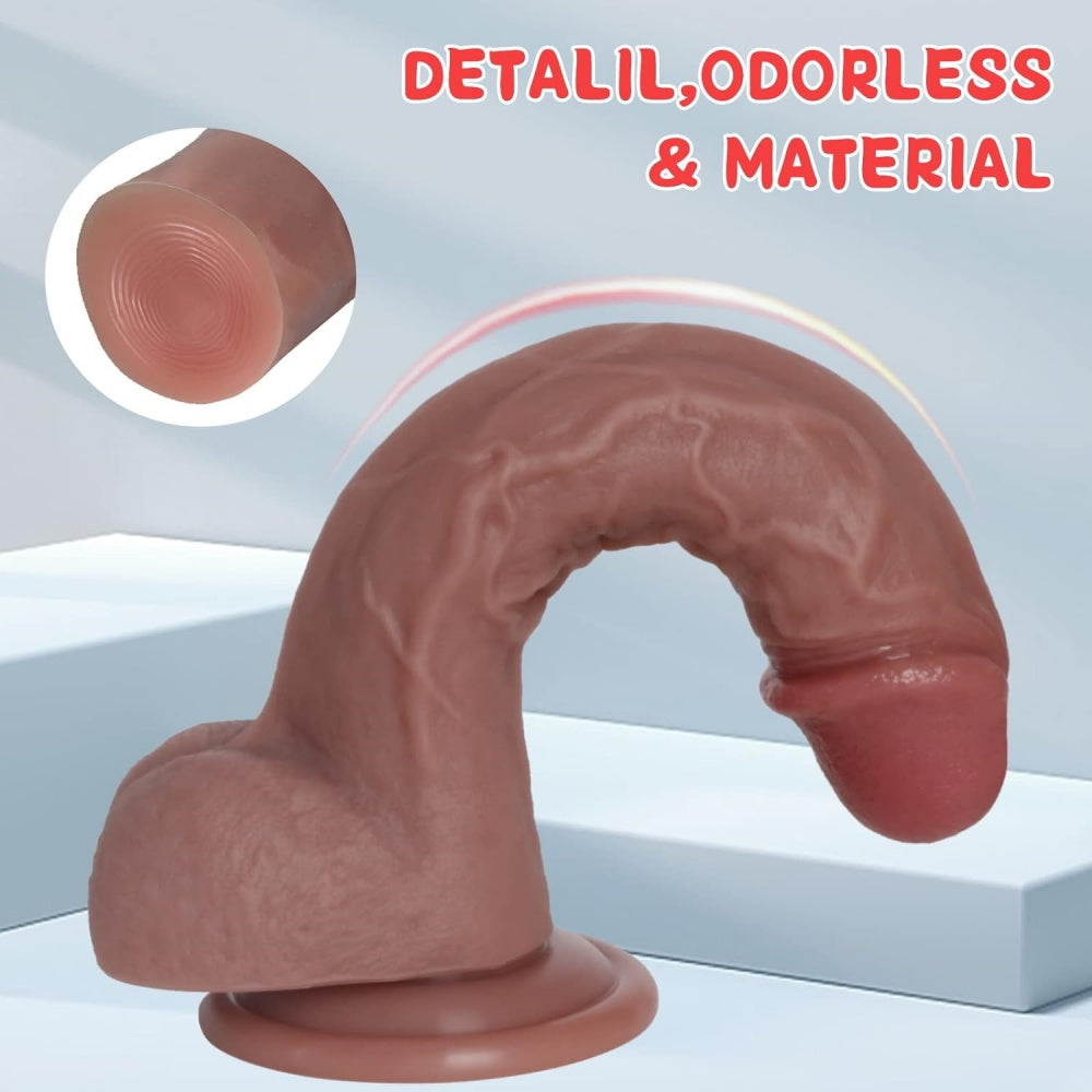 Loveangels 8.1" Deep Flesh Silicone Dildo flexible