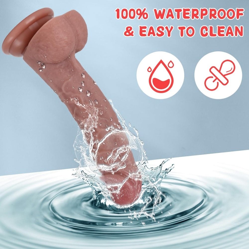 Loveangels 8.1" Deep Flesh Silicone Dildo cleaning
