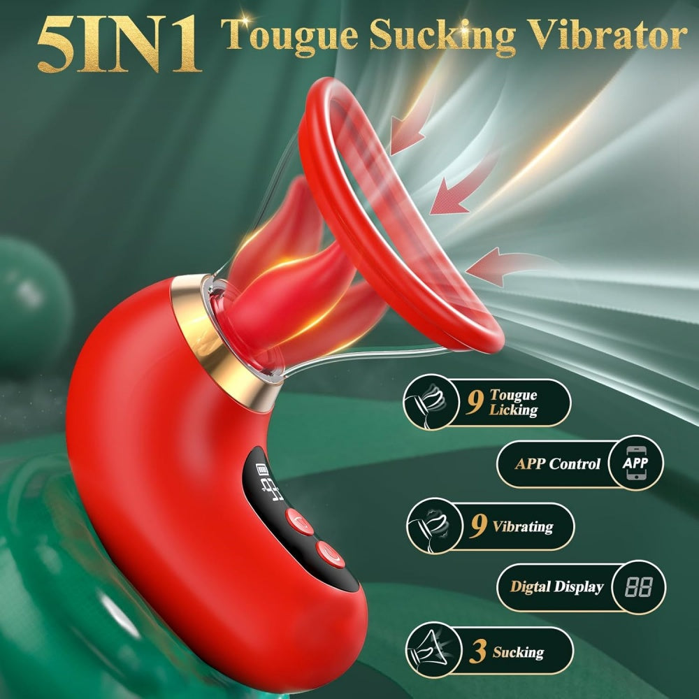 Loveangels App Control LCD Vibrating, Sucking And Licking Pump Description