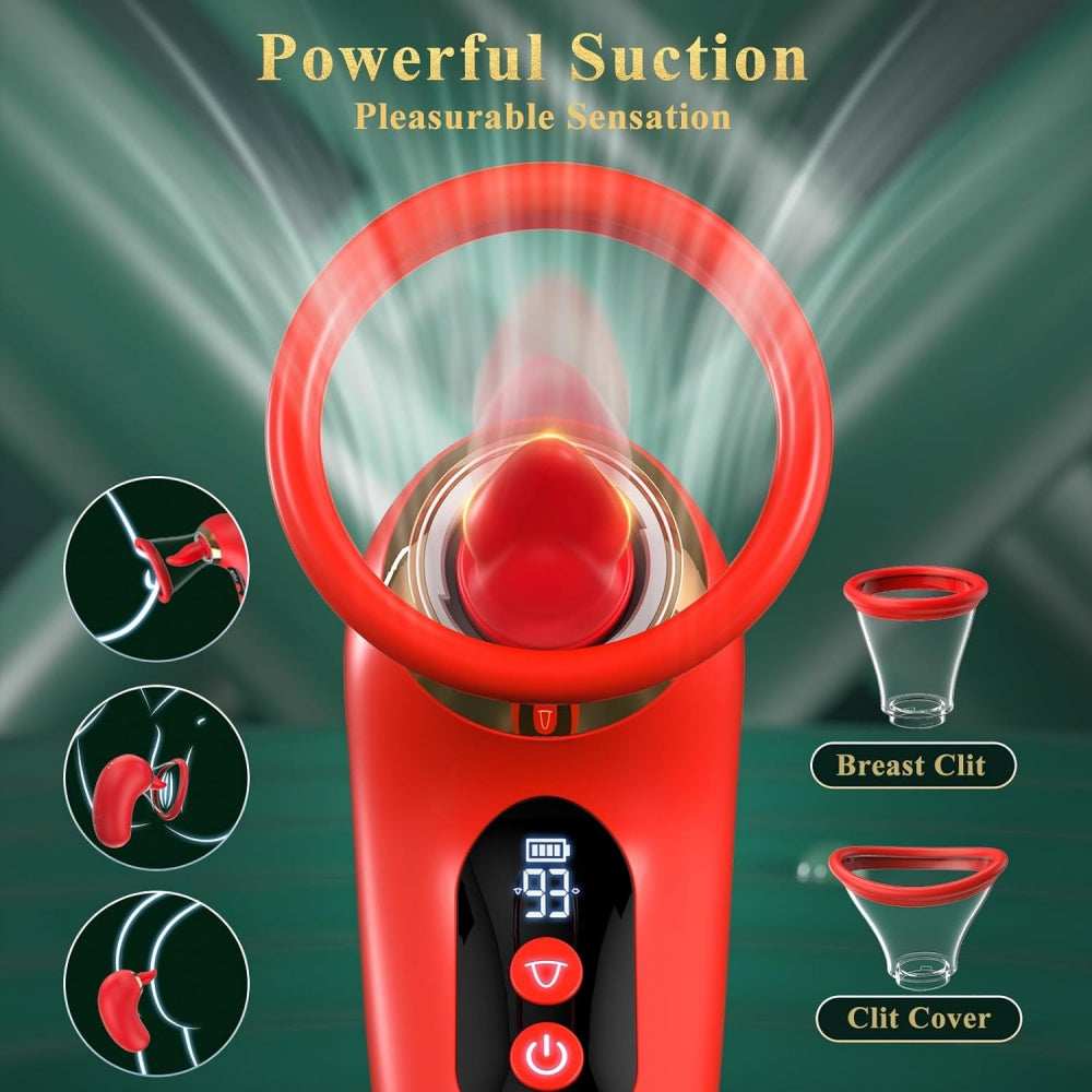 Loveangels App Control LCD Vibrating, Sucking And Licking Pump Position