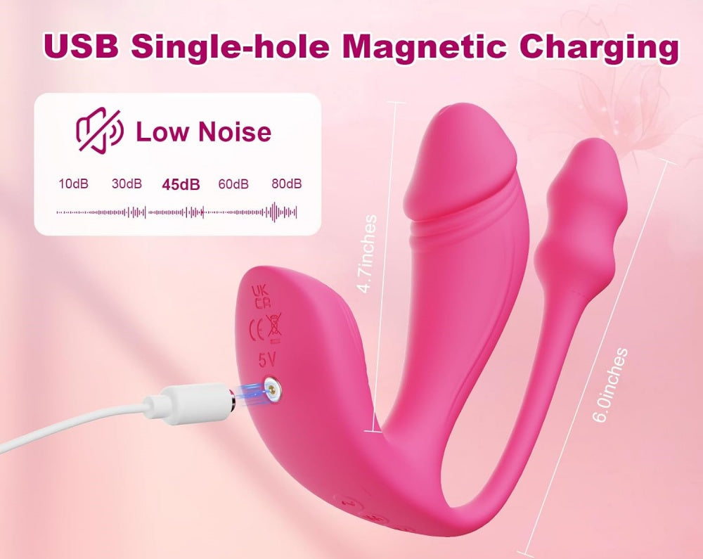 Loveangels App Control Panty Vibrator with Dildo and Anal Plug Size