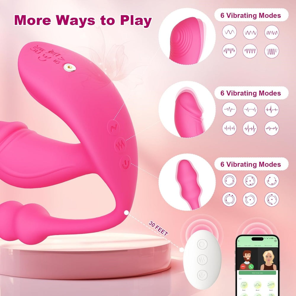 Loveangels App Control Panty Vibrator with Dildo and Anal Plug Vibration Modes