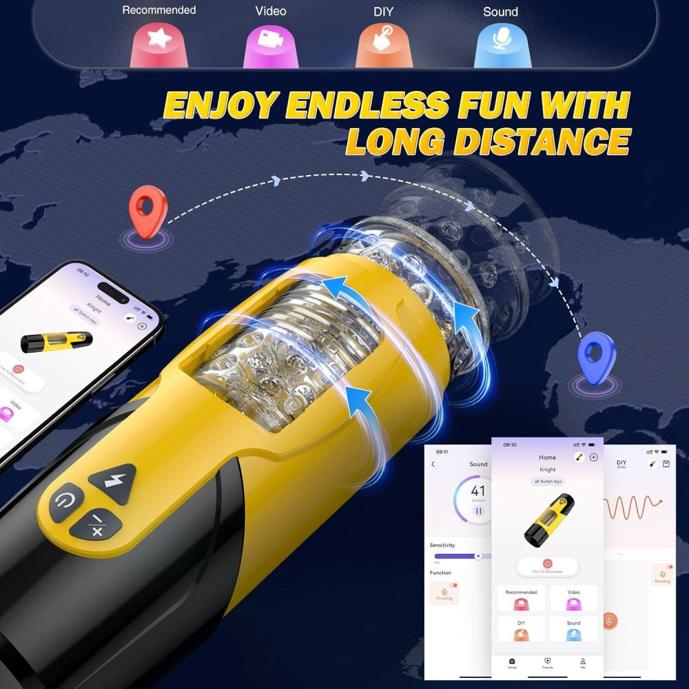 Loveangels App Controlled Thrusting And Rotating Masturbator With Stand app use